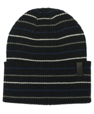 Men's Micro Stripe Ribbed Knit Beanie