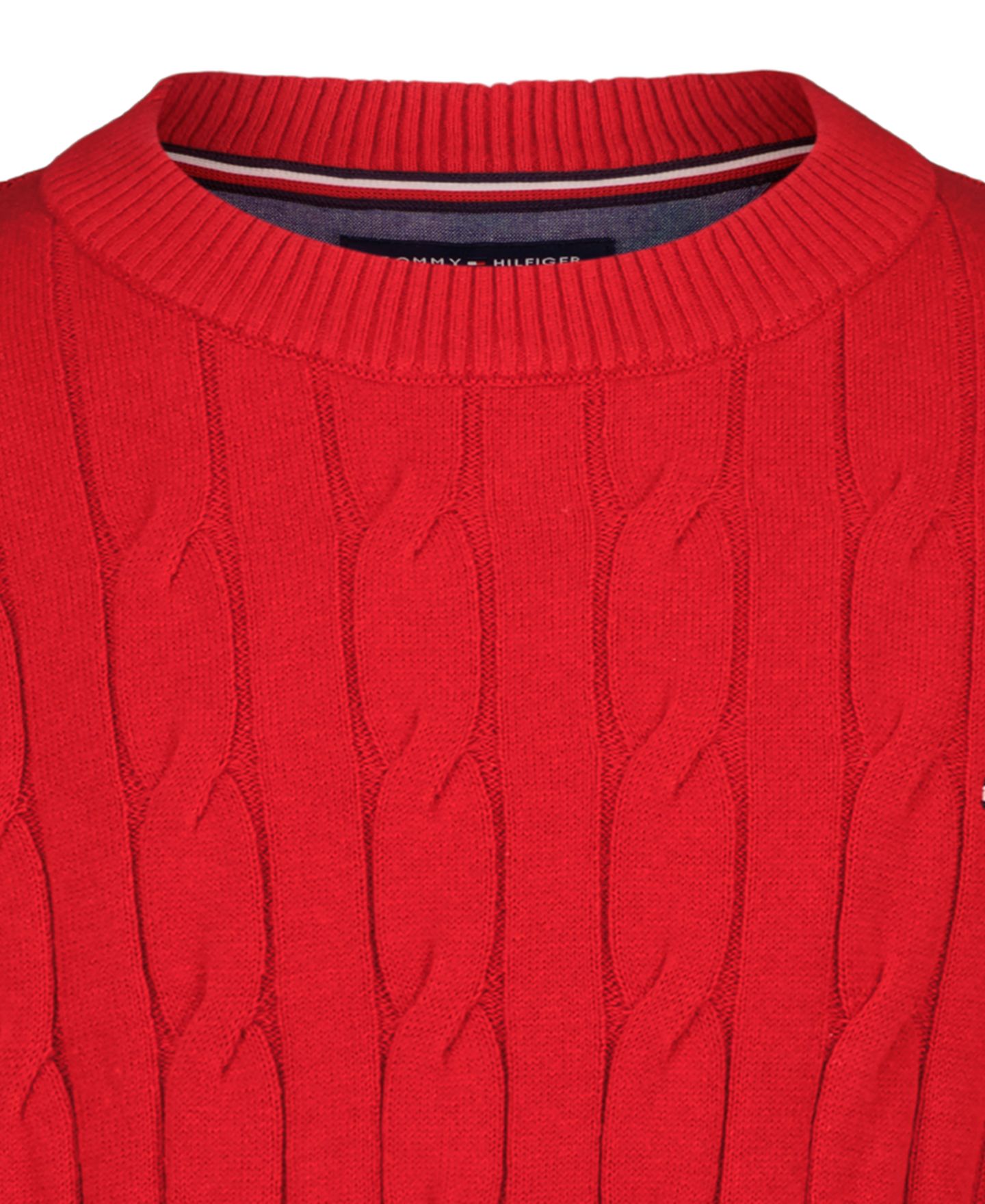 Свитер Tommy Hilfiger Cable Knit Crewneck Sweater для мальчиков, цвет: Алый шалфейный — фото 4