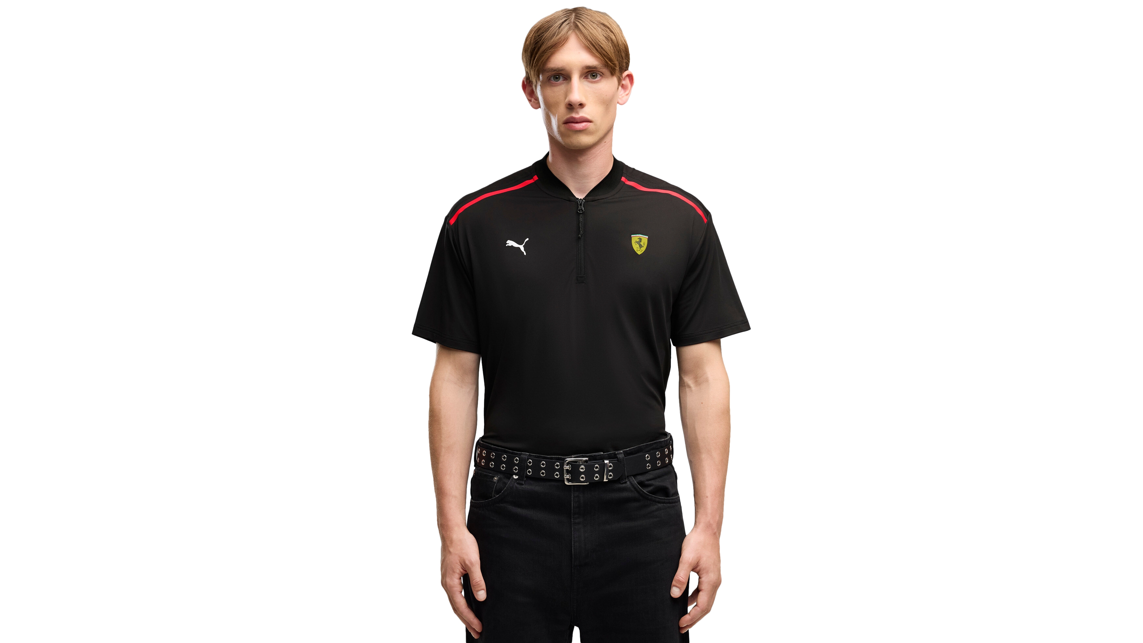 Puma Men's Ferrari Cloudspun Half Zip Polo Shirt