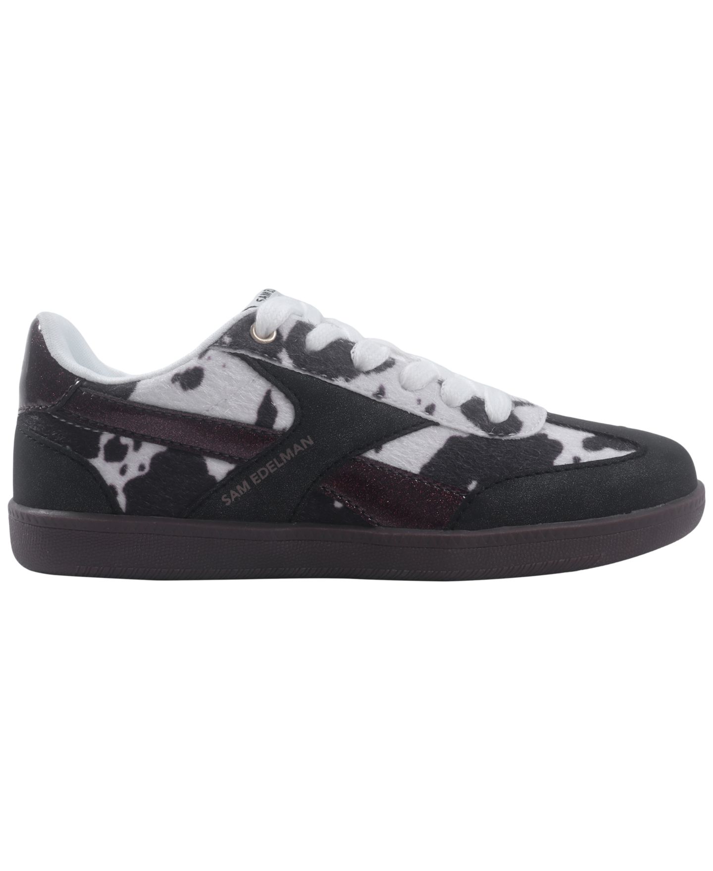 Кроссовки Sam Edelman Lenny Lee Cow-Print Sneakers для девочек, цвет: Чёрный — фото 2