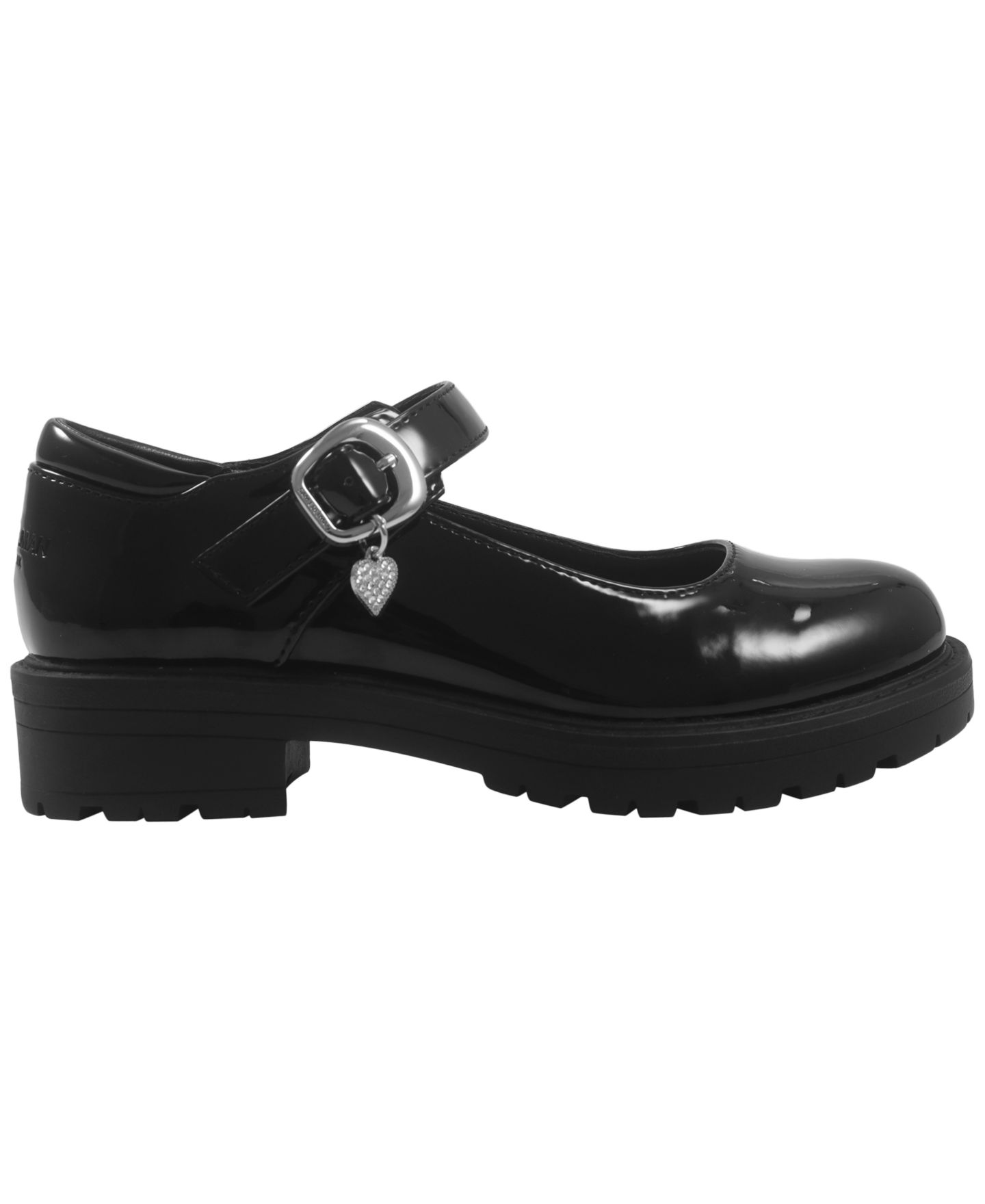 Балетки Sam Edelman Lenny Stones Round-Toe Patent Heart Charm Flats для девочек, цвет: Чёрный лаковый — фото 2
