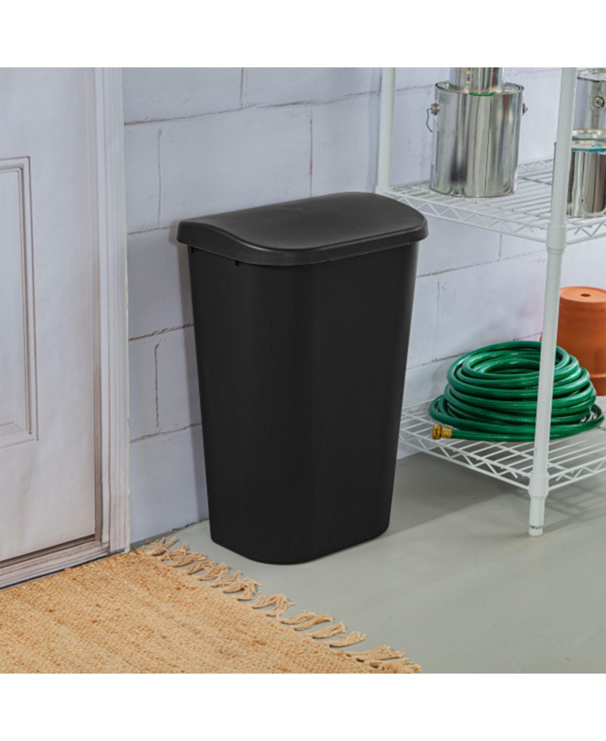 Sterilite 11.3 Gal Lift Top Lid Wastebasket Kitchen Trash Can, Black (12 Pack)
