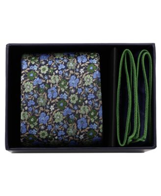 Men's 2-Piece Floral Tie and Pocket Square Half Box Set