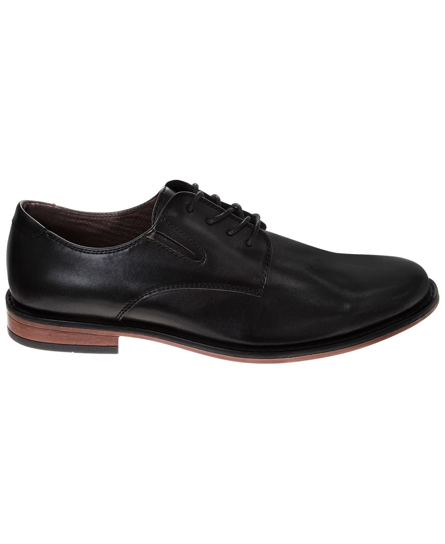Мужские туфли Perry Ellis Round-Toe Heel-Detail Oxford, цвет: Чёрный — фото 2