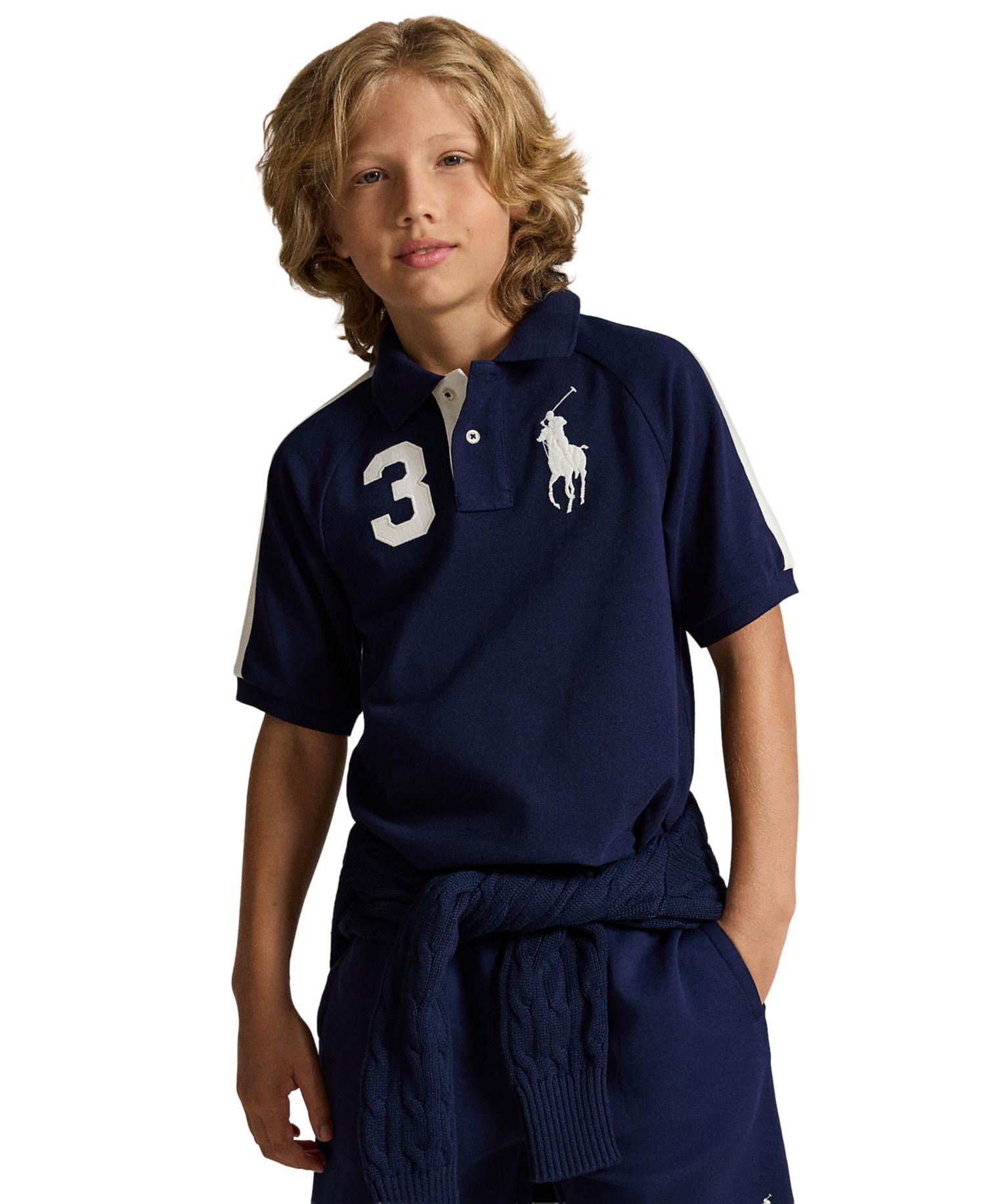 Boys' 8-20 Big Pony Cotton Mesh Polo Shirt