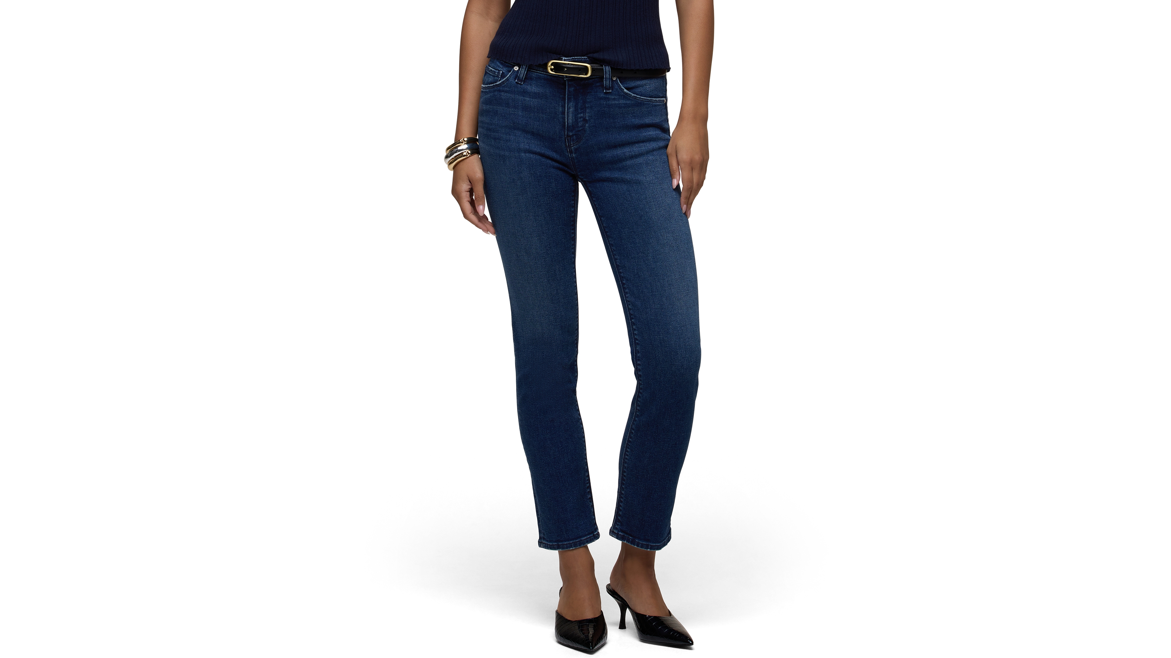 Hudson Jeans Women's Nico Mid-Rise Straight-Leg Medium-Wash Denim