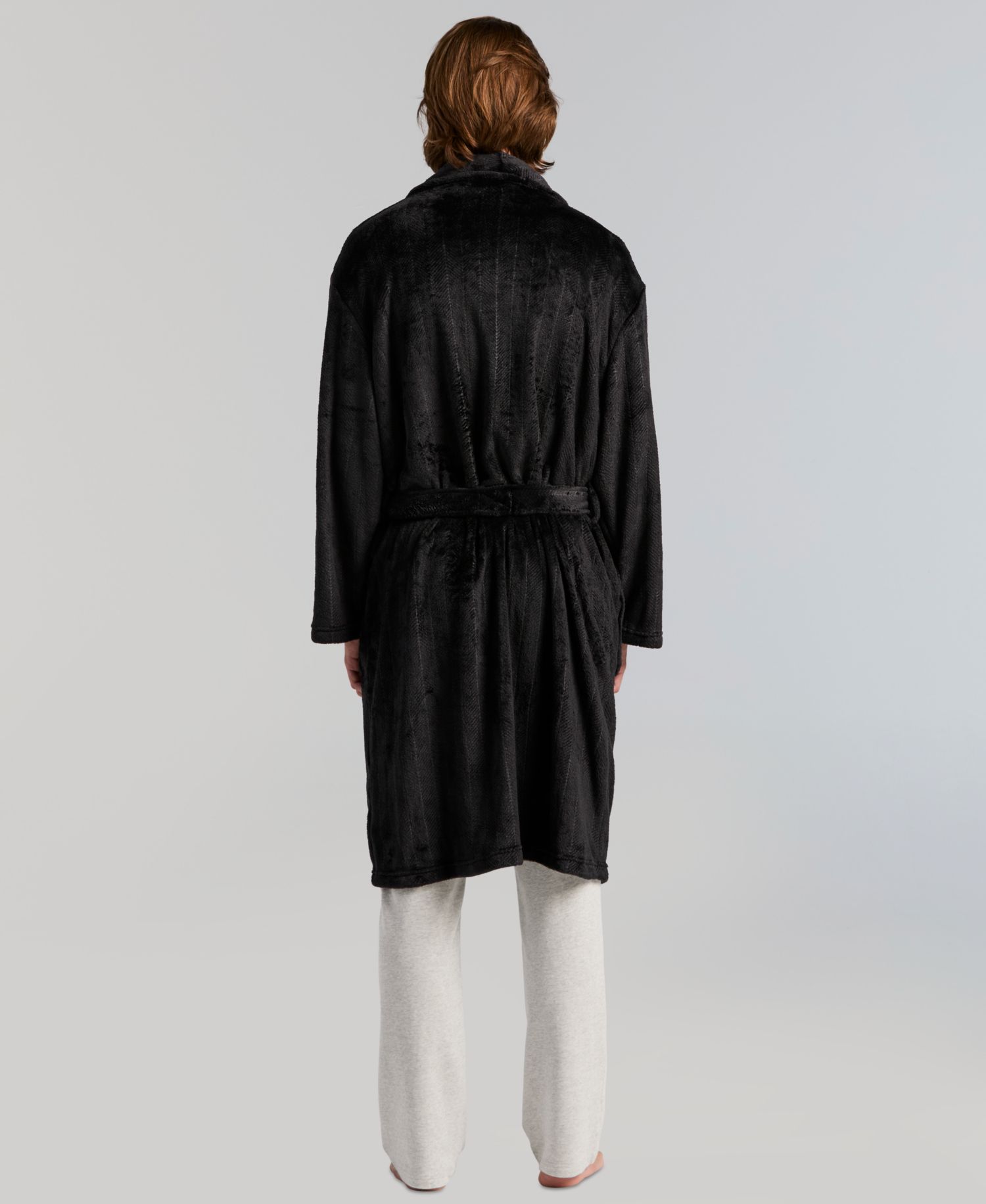 Men's Fleece-Herringbone Robe