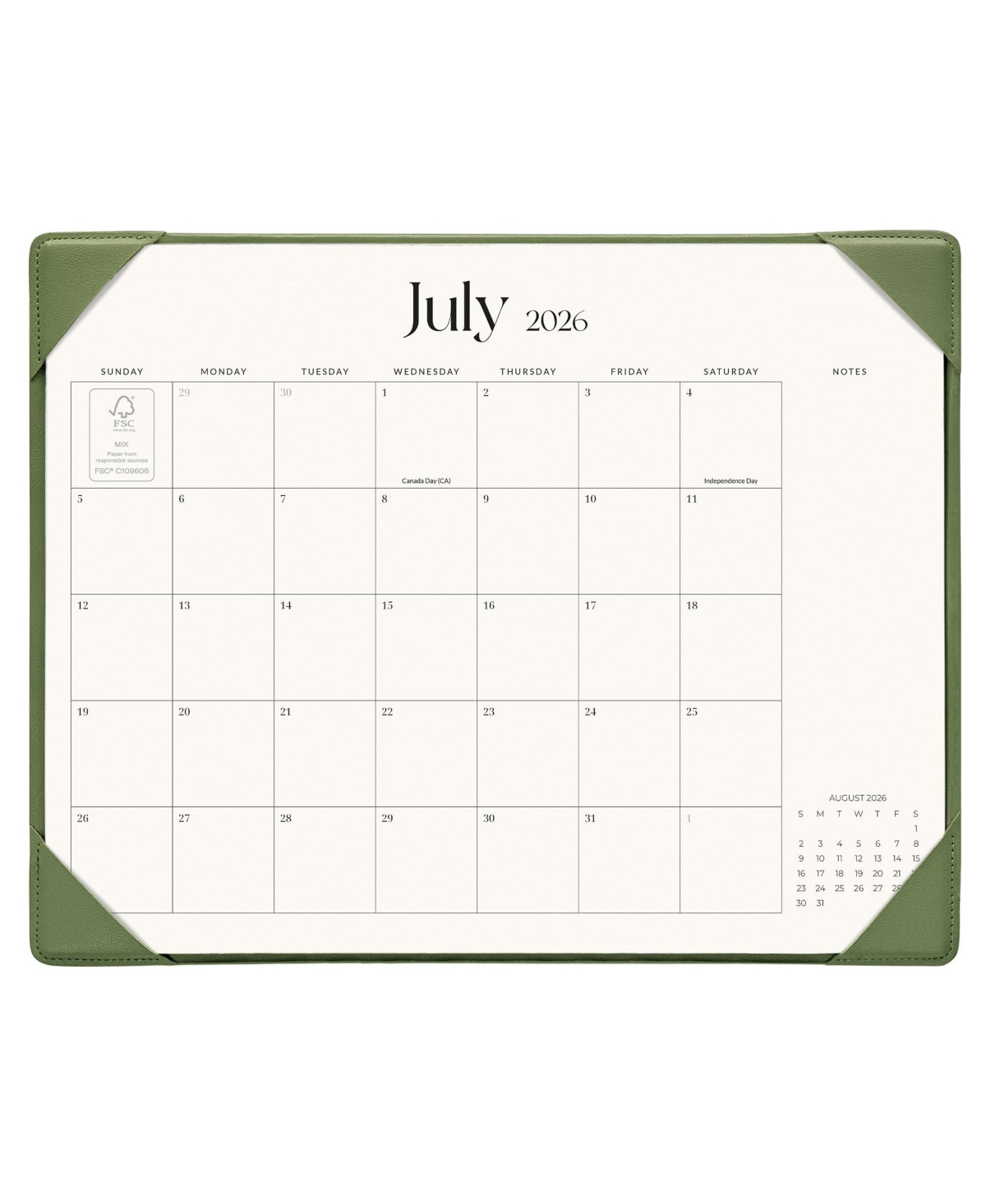 Danrong 18 Month Desk Calendar Desktop Mat Blotter For Home School Office Planning - Apricot 15 x 12 inch medium