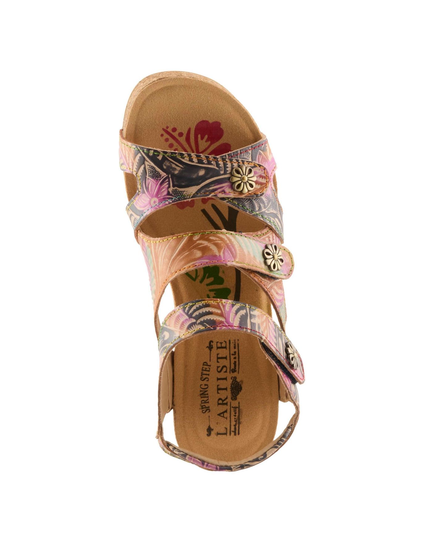 Женские сандалии L'Artiste Bonvoyage Wedge Sandal with Molded Footbed, цвет: Тёмно-синий разноцветный — фото 7