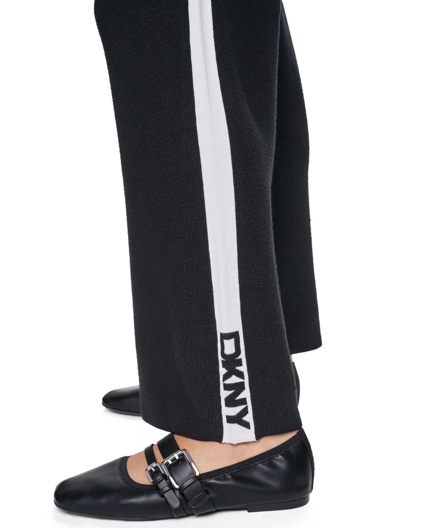 Women's Logo Stripe Wide-Leg Pull-On Sweater Pant