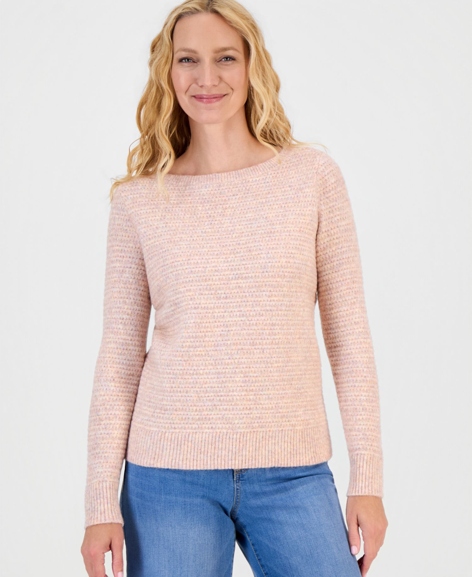 Women's Textured Spacedye Boatneck Sweater
