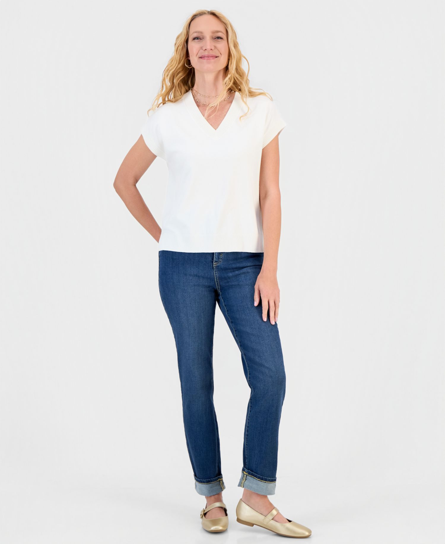 Women's Sleeveless V-Neck Sweater