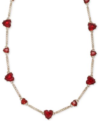 Crystal Gold-Tone Heart Collar Necklace