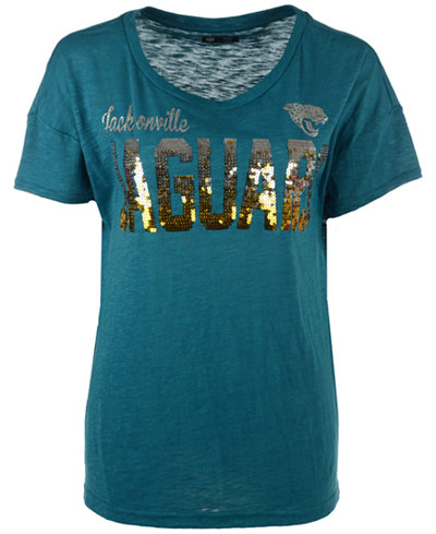 G3 Sports Women's Jacksonville Jaguars In The Game Sequin T-Shirt