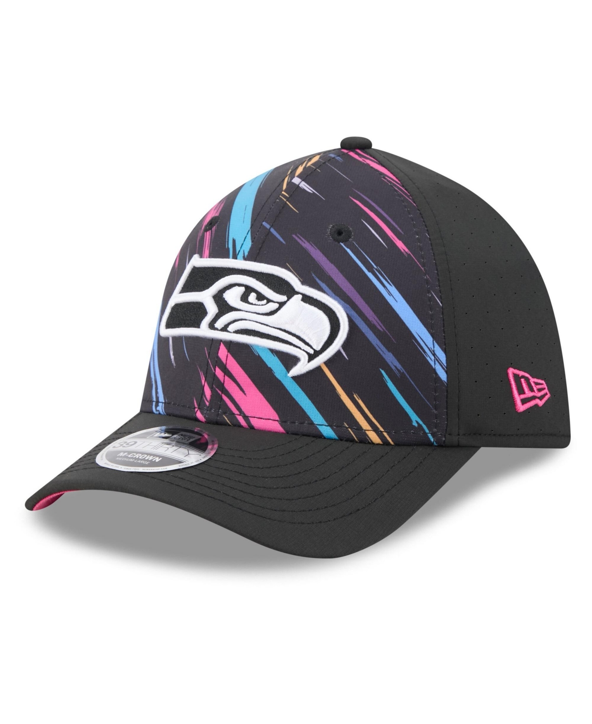 New Era Men's Black Seattle Seahawks 2026 Nfl Cruical Catch 39THIRTY M-Crown Stretch Hat