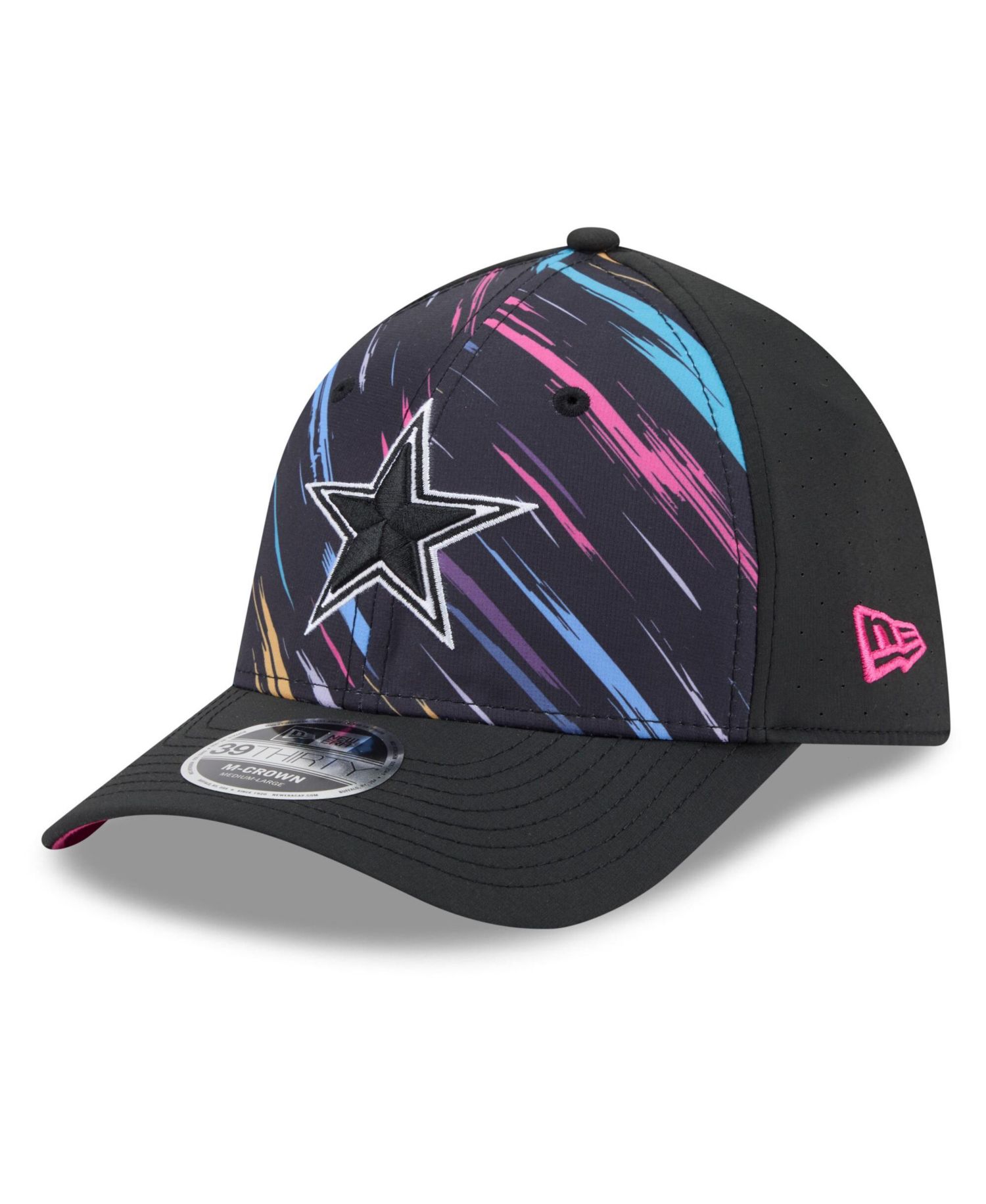 Men's Black Dallas Cowboys 2026 NFL Cruical Catch 39THIRTY M-Crown Stretch Hat