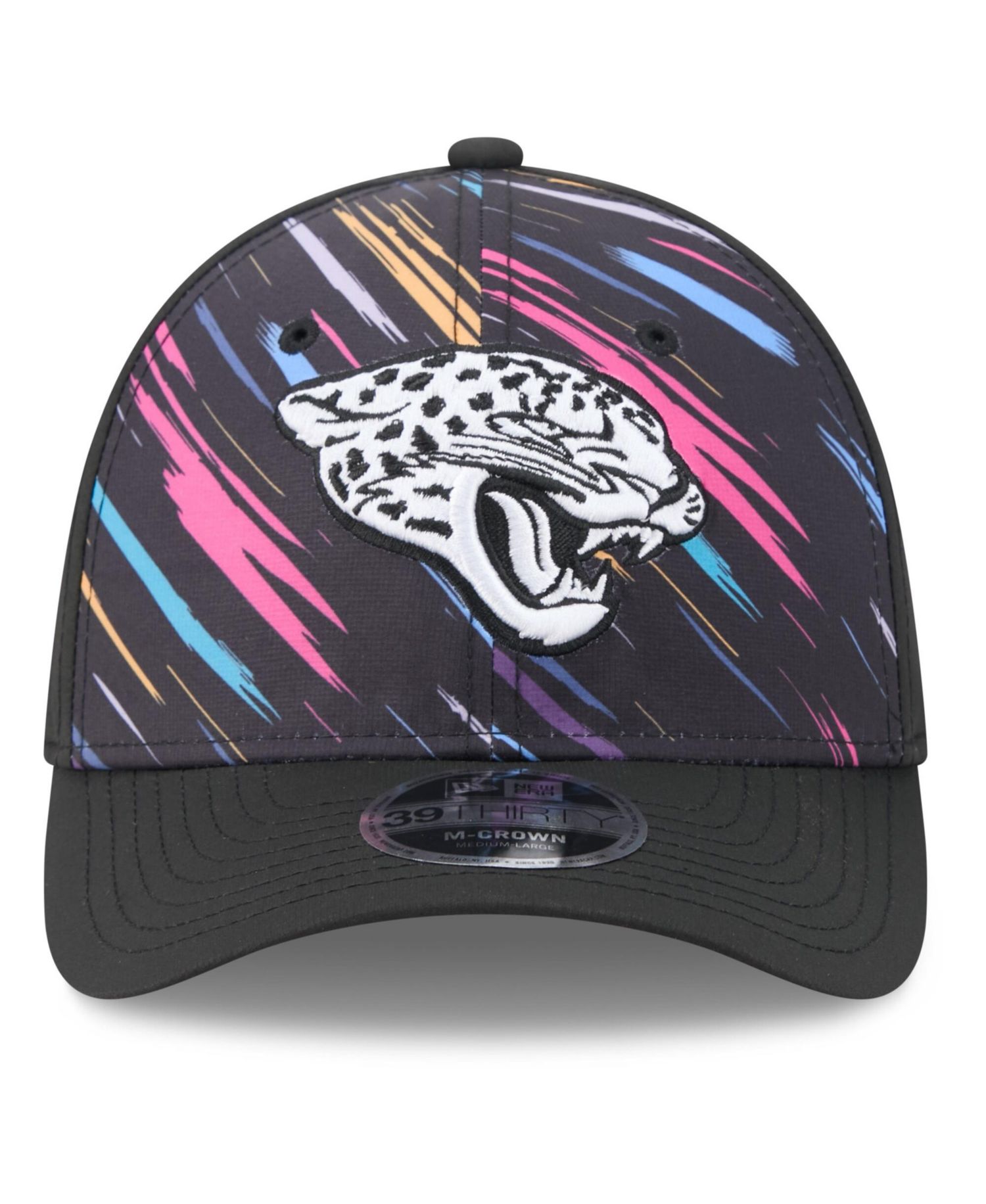 Men's Black Jacksonville Jaguars 2026 NFL Cruical Catch 39THIRTY M-Crown Stretch Hat