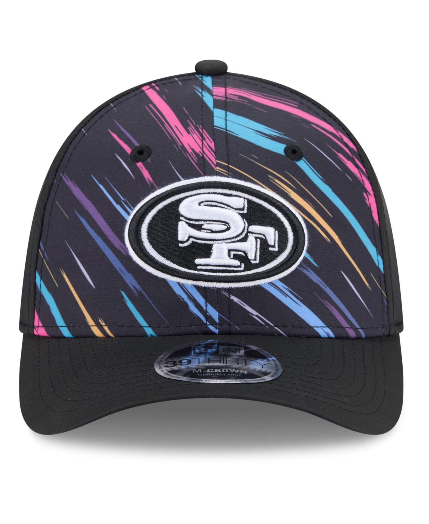 Men's Black San Francisco 49ers 2026 NFL Cruical Catch 39THIRTY M-Crown Stretch Hat