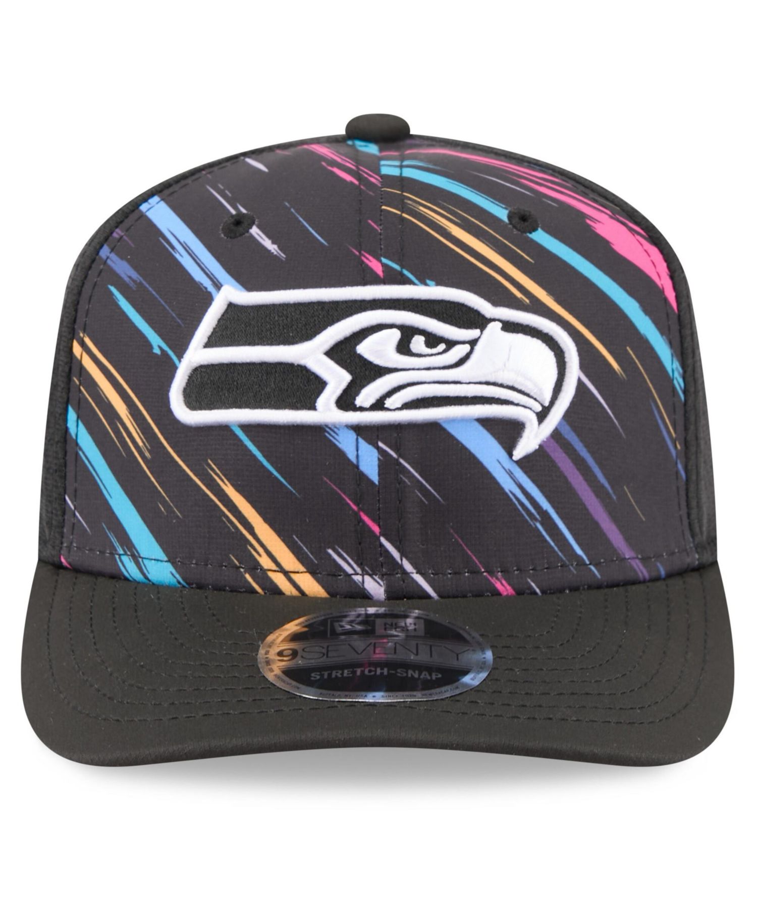 Men's Black Seattle Seahawks 2026 NFL Cruical Catch 9SEVENTY Adjustable Trucker Hat