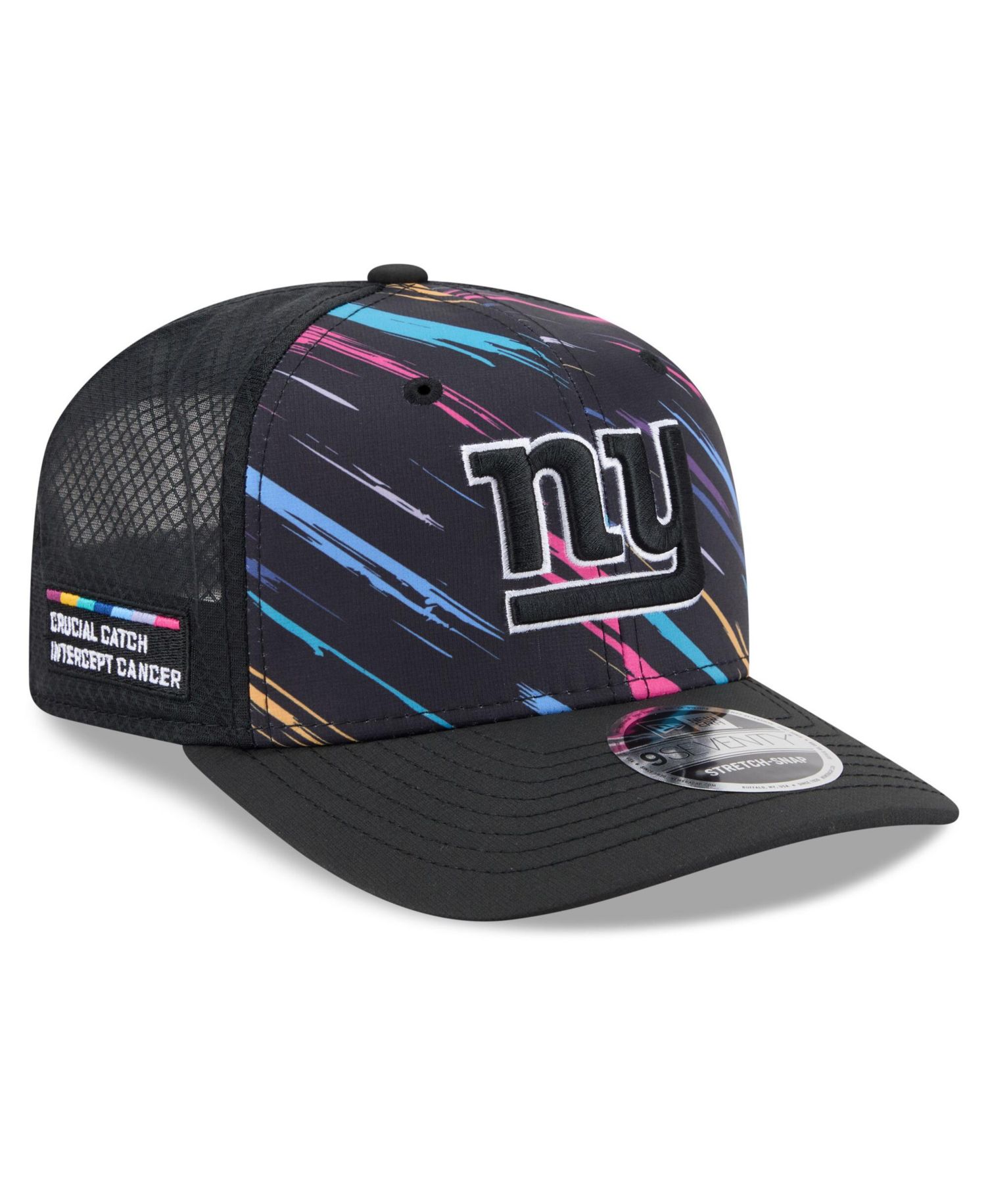 Men's Black New York Giants 2026 NFL Cruical Catch 9SEVENTY Adjustable Trucker Hat