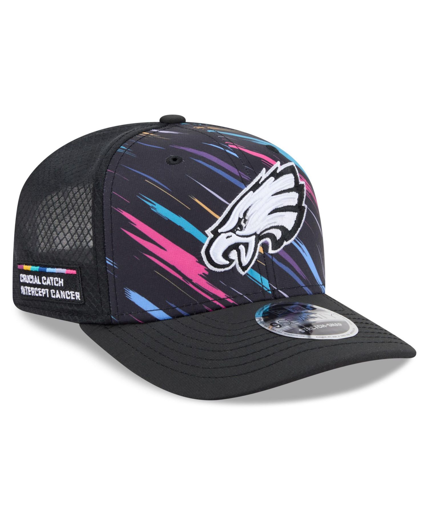 Men's Black Philadelphia Eagles 2026 NFL Cruical Catch 9SEVENTY Adjustable Trucker Hat
