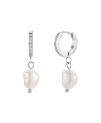 Freshwater Pearl Huggie Hoop Earrings