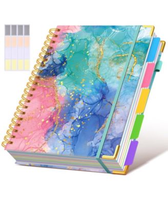 5 Subject Spiral Notebook College Ruled Removable Dividers Thick Paper Hardcover