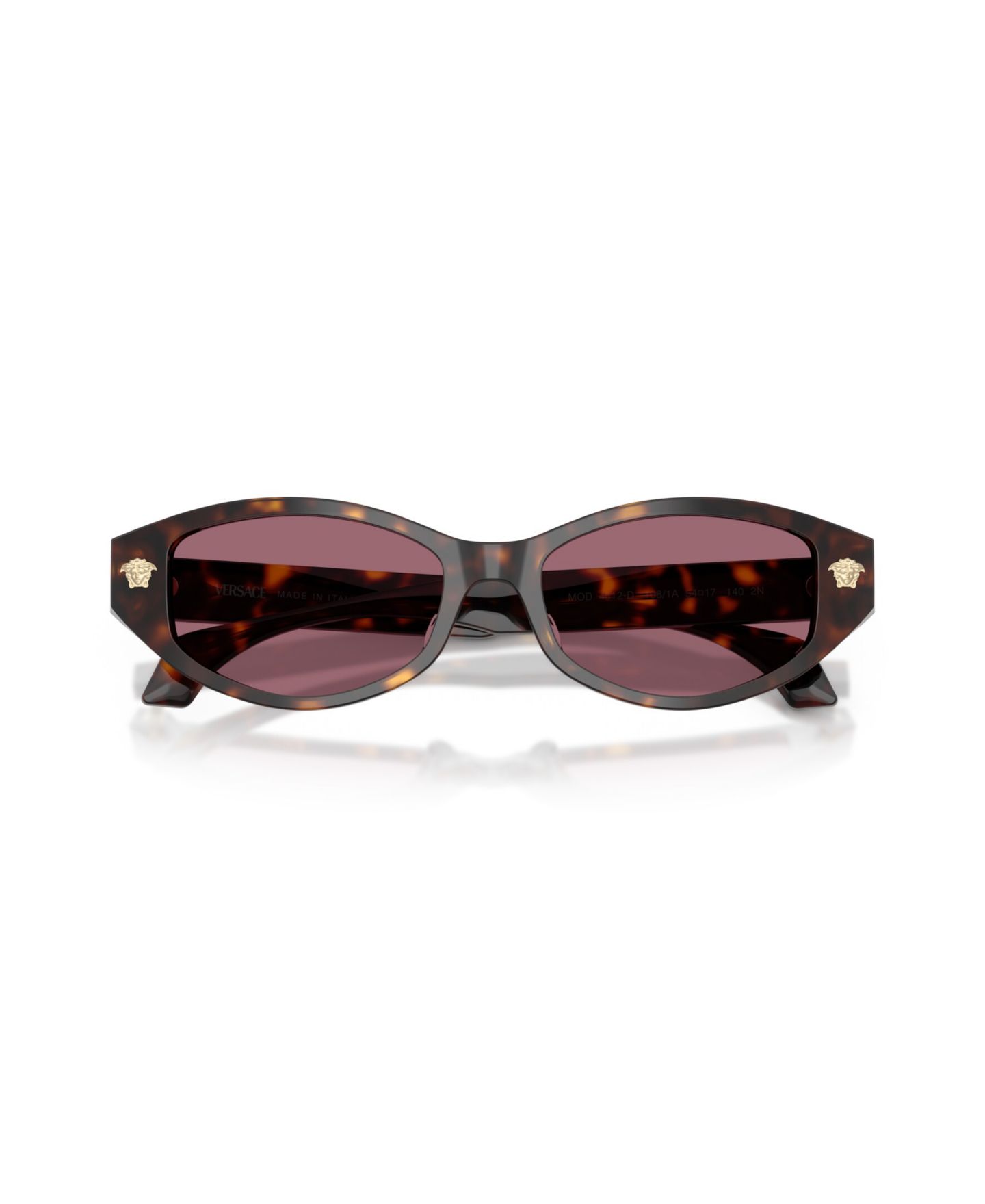 Женские солнцезащитные очки Versace VE4512D «кошачий глаз», для низкой переносицы, цвет: Гавана — фото 4