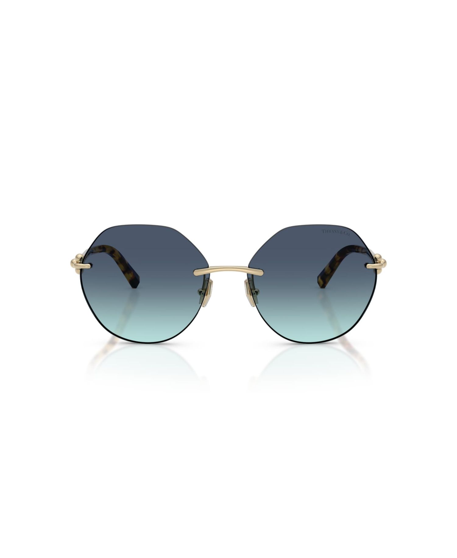 Women's Rimless Geometric Metal Sunglasses TF3123