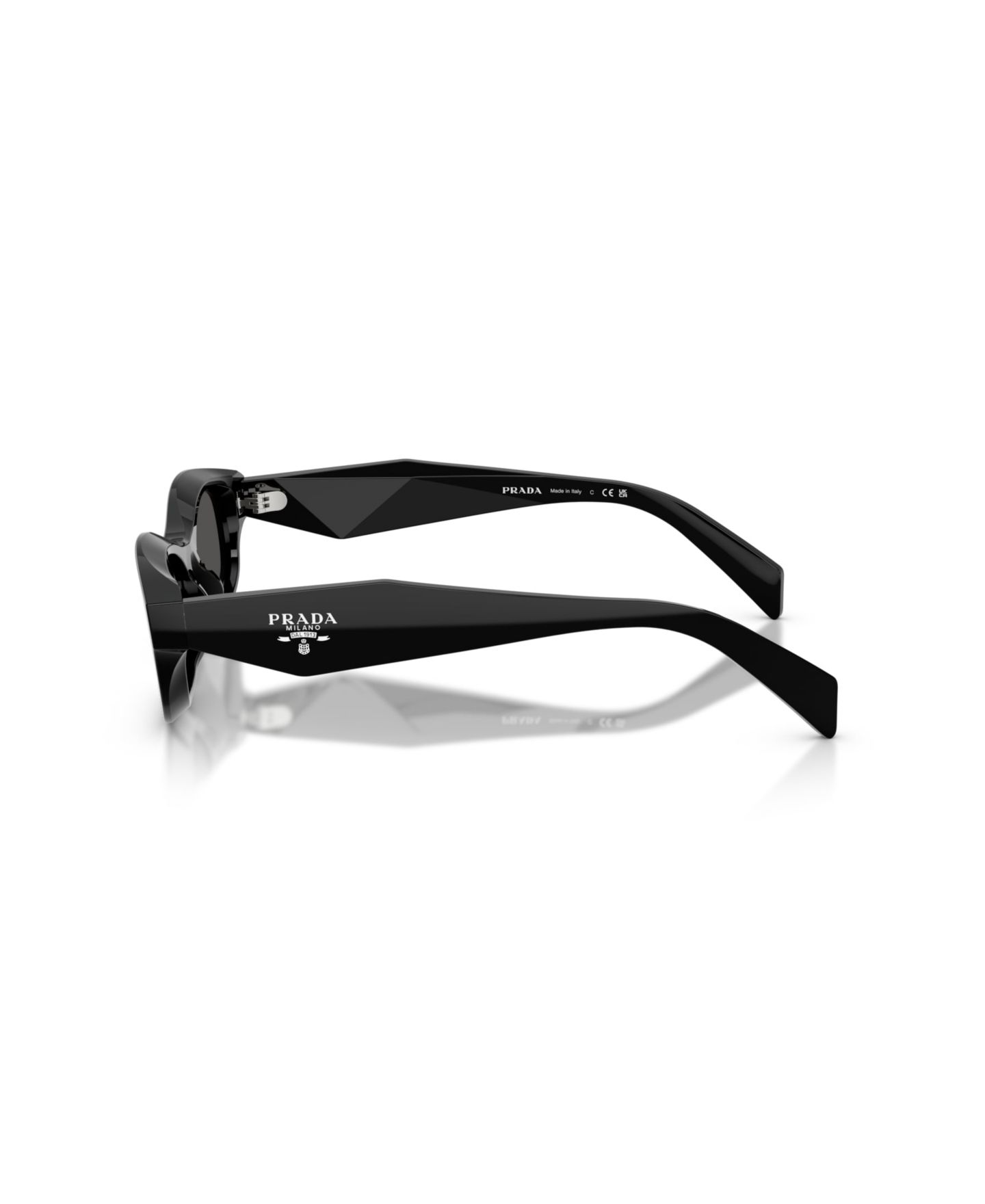 Женские солнцезащитные очки PRADA Rectangle Acetate Sunglasses PR D24S, цвет: Чёрный — фото 2