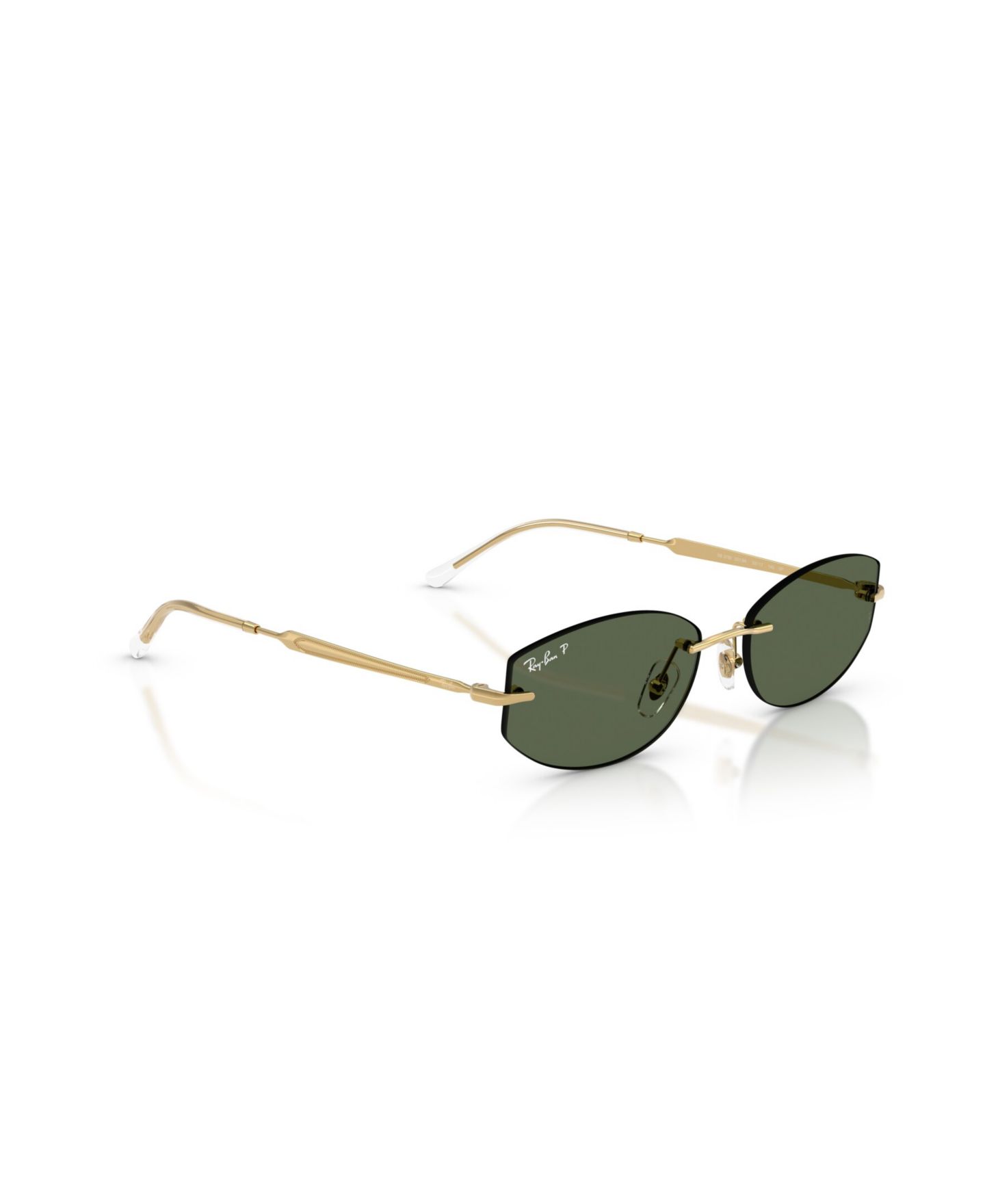 Женские солнцезащитные очки Ray-Ban Polarized Rimless Geometric Sunglasses RB3792, цвет: Arista — фото 3