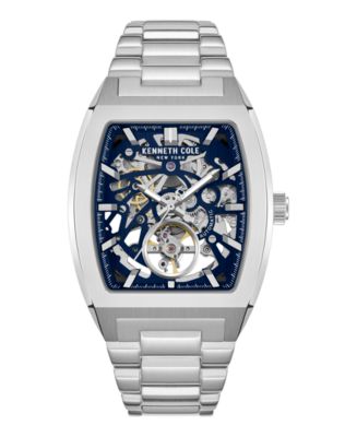 Kenneth Cole New York Men's Automatic Skeleton Milford Silver-Tone