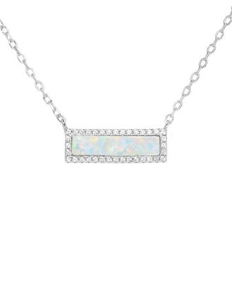 Reflection Necklace with Lab Grown Opal in 14k Gold Plated Sterling Silver