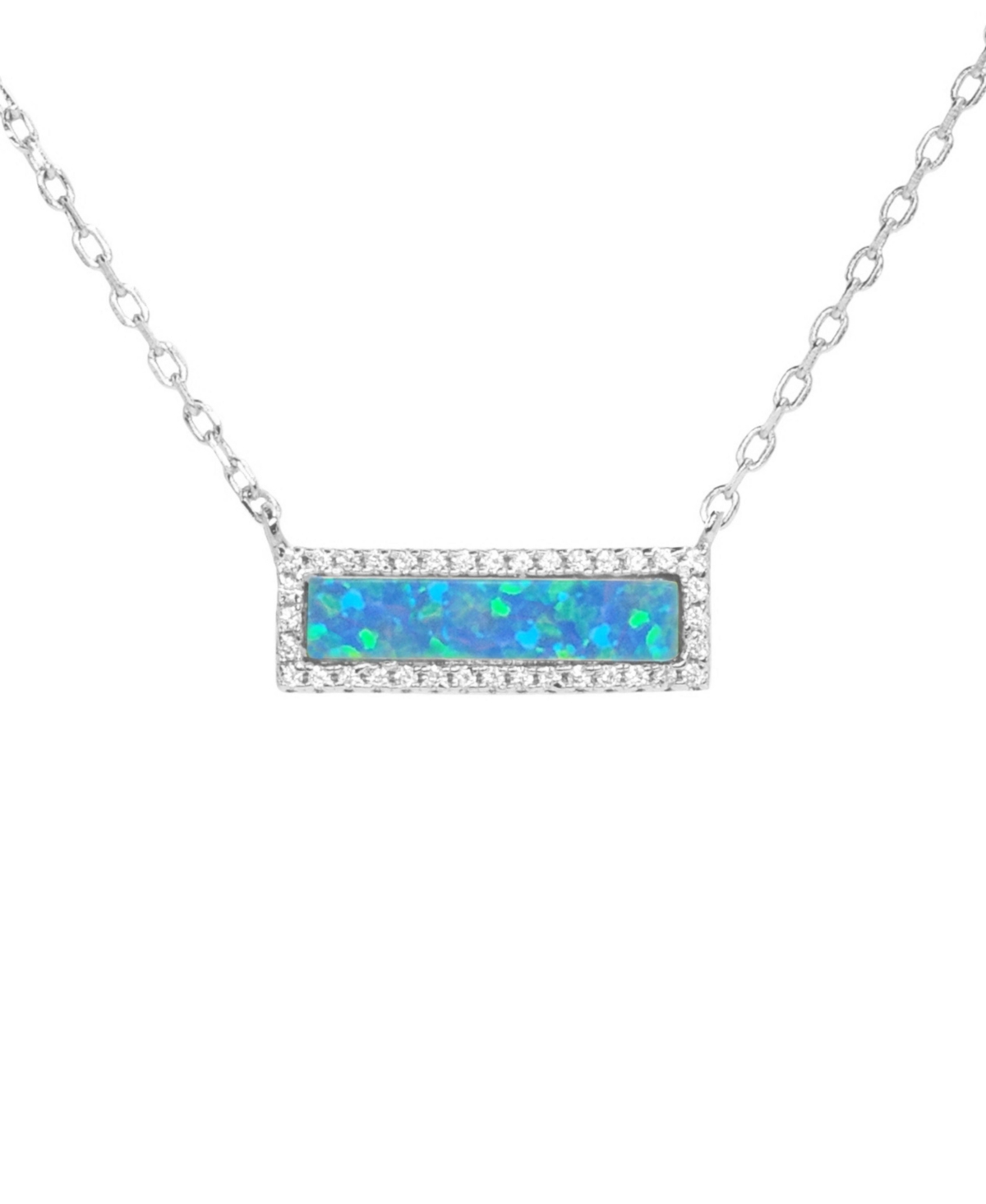 Kamaria Reflection Necklace with Lab Grown Opal in 14k Gold Plated Sterling Silver - Blue green opal