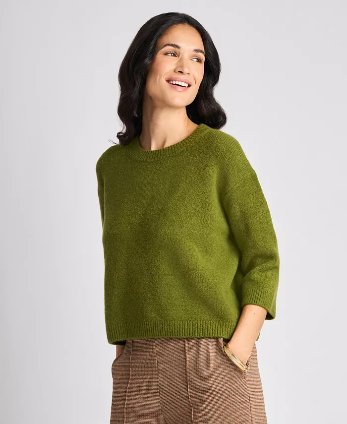 Women's 3/4-Sleeve Crewneck Pullover Sweater - thumbnail 10