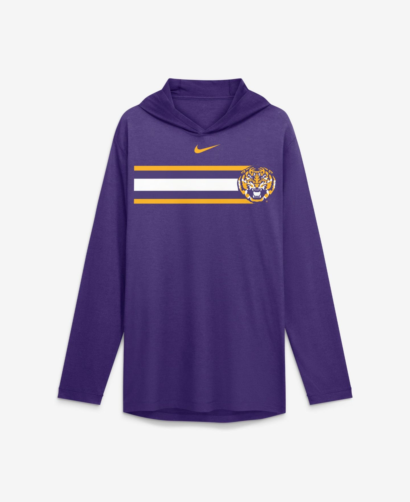 Мужская футболка Nike Purple LSU Tigers Primetime Pattern Tri-Blend Dri-FIT Long Sleeve Hooded — фото 1