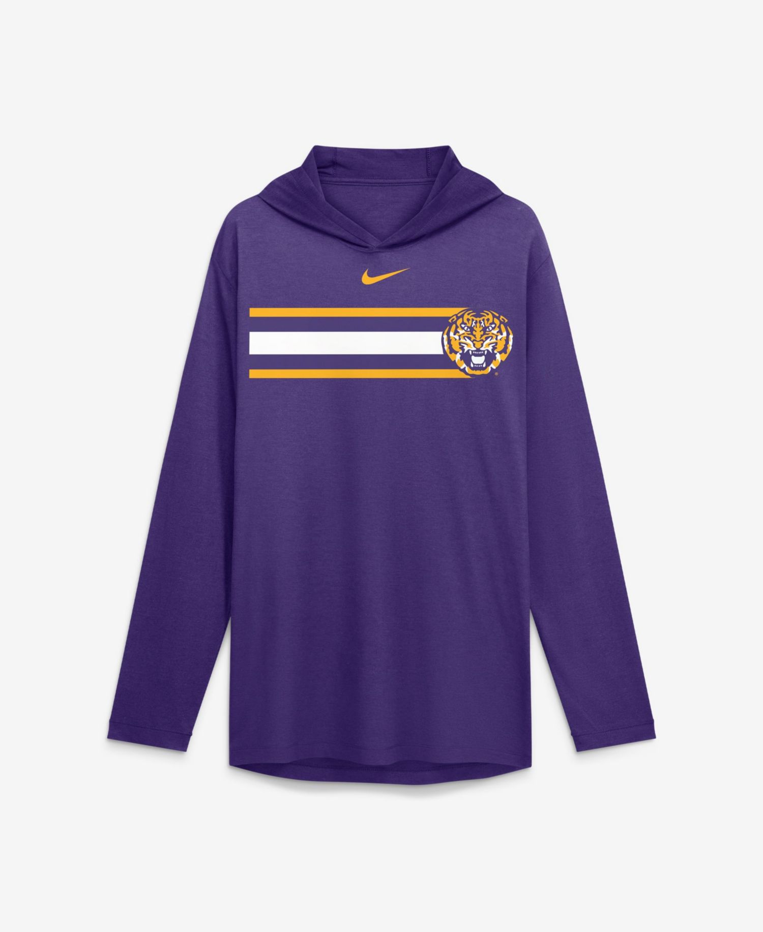 Men's Purple LSU Tigers Primetime Pattern Tri-Blend Dri-FIT Long Sleeve Hooded T-Shirt