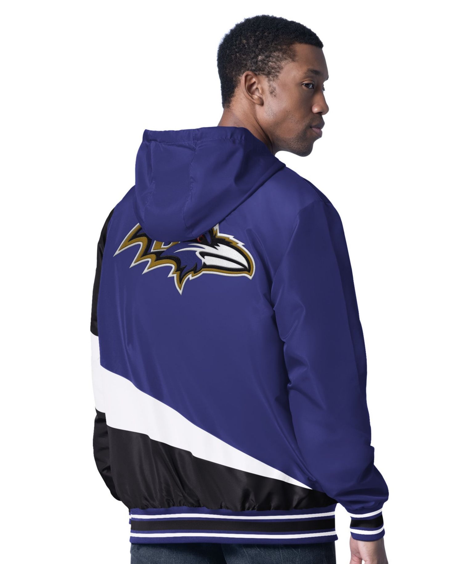 Men's Purple/Charcoal Baltimore Ravens Dual Threat Reversable Full-Zip Hooded Jacket