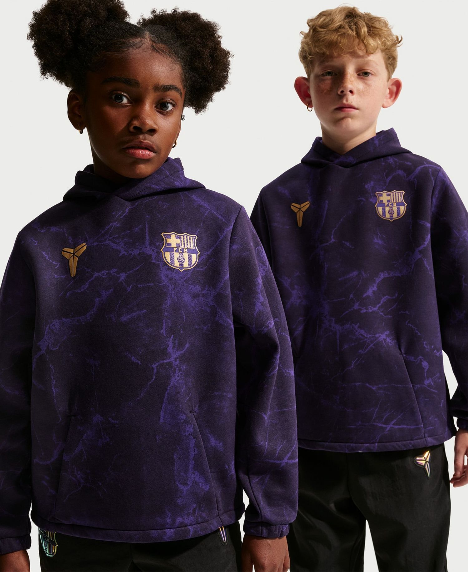 Big Boys and Girls Purple Barcelona 2026/27 Away Club Tri-Blend Hoodie