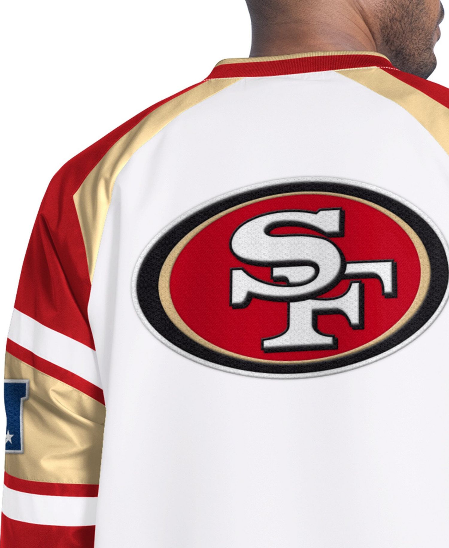 Men's White San Francisco 49ers Infield Play Raglan Pullover Jacket