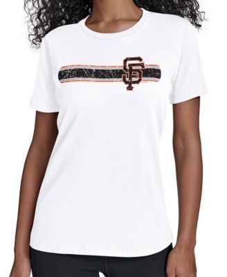 Women's  White San Francisco Giants Team Stripe T-Shirt
