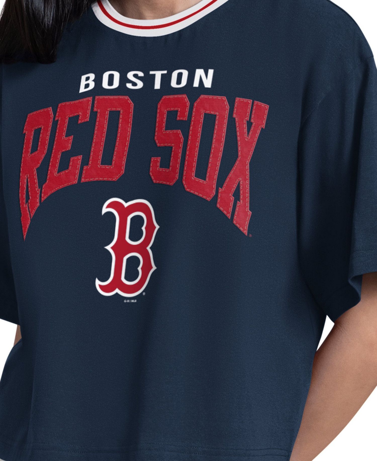 Women's Navy Boston Red Sox Ace Cropped T-Shirt