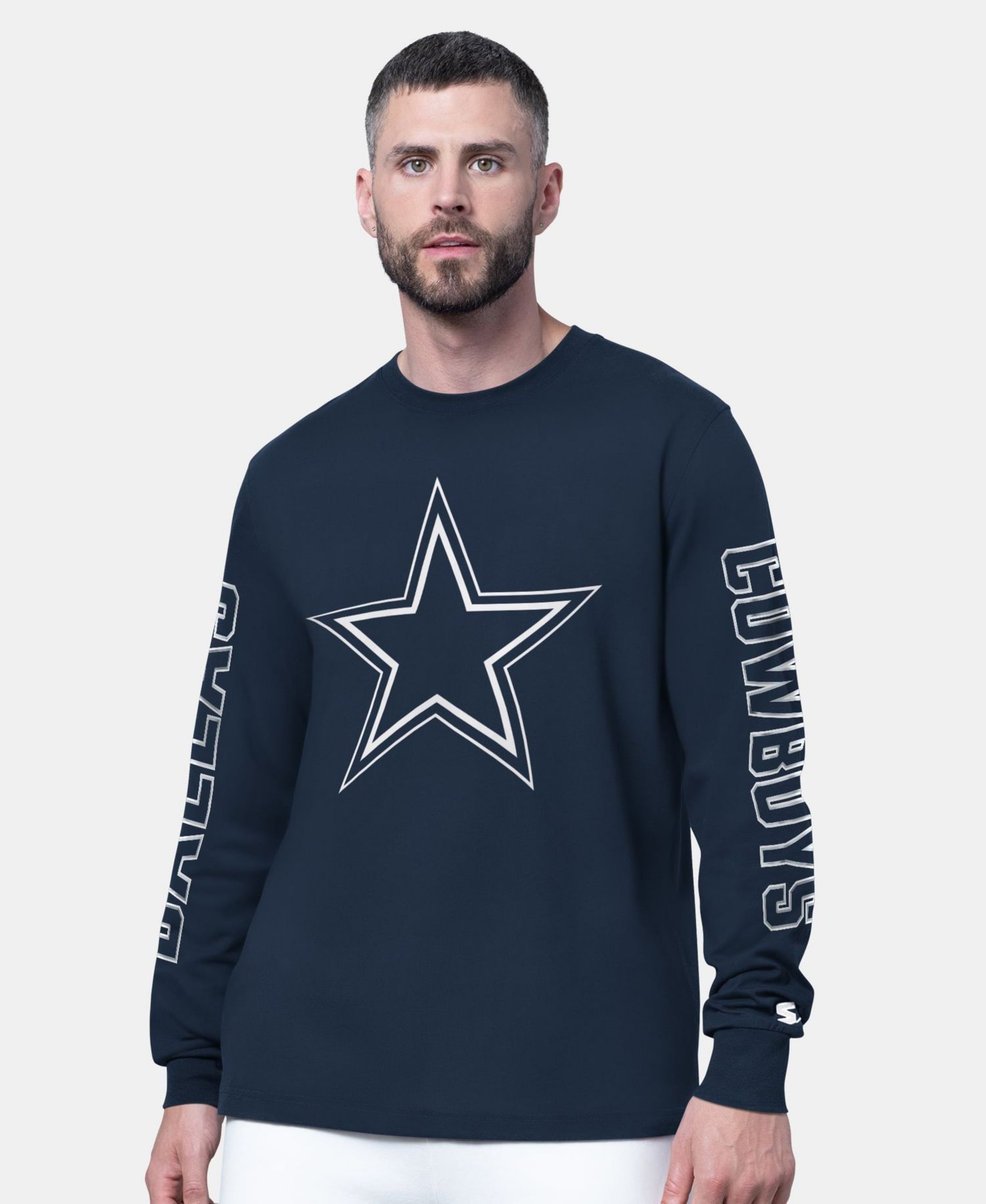 Men's Navy Dallas Cowboys Clutch Hit II Long-Sleeve T-Shirt