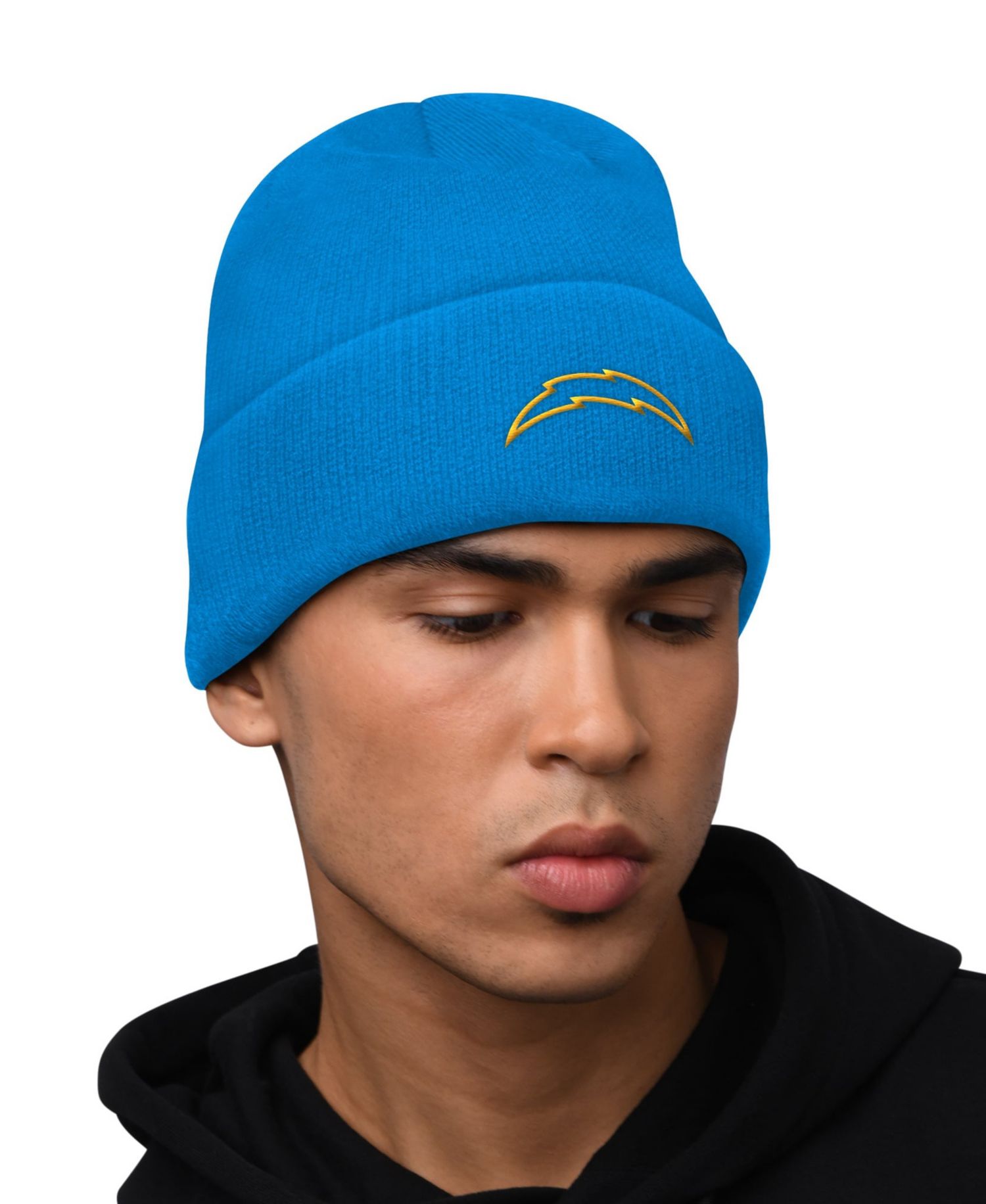 Men's Light Blue Los Angeles Chargers Hoodie and Cuffed Knit Hat Combo Pack