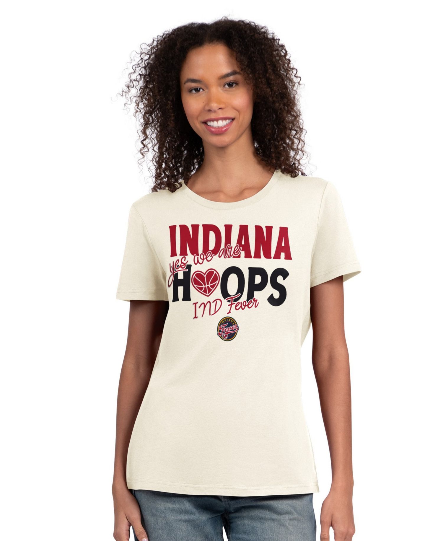 Women's Oatmeal Indiana Fever Endzone T-Shirt