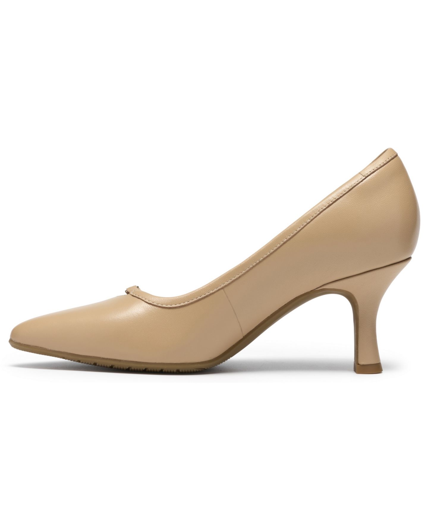 Женские туфли Clarks Kacelyn Grace Pointed-Toe Kitten Heel Pumps, цвет: Бежевый кожаный — фото 6