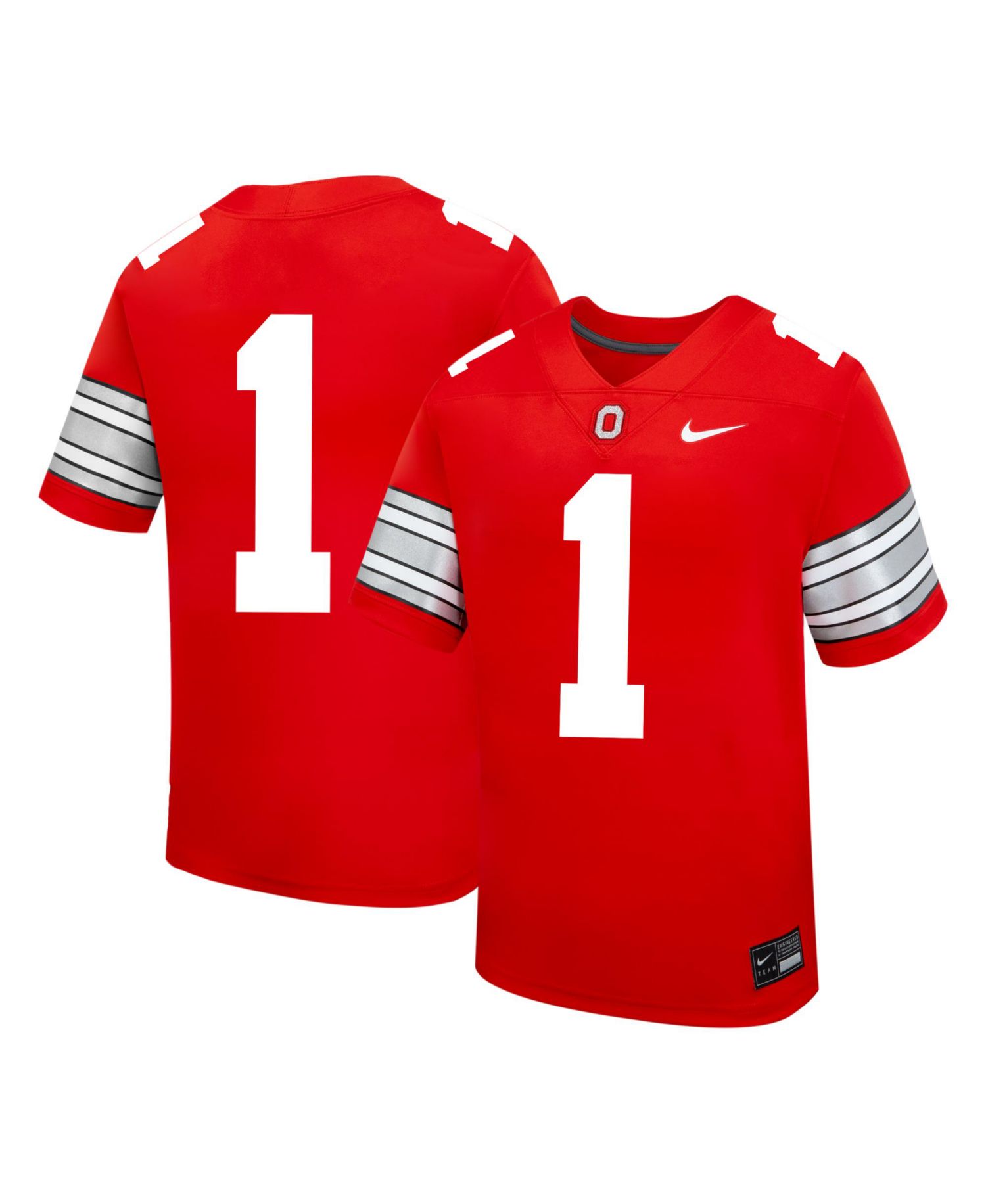 Big Boys and Girls #1 Scarlet Ohio State Buckeyes Replica Football Jersey
