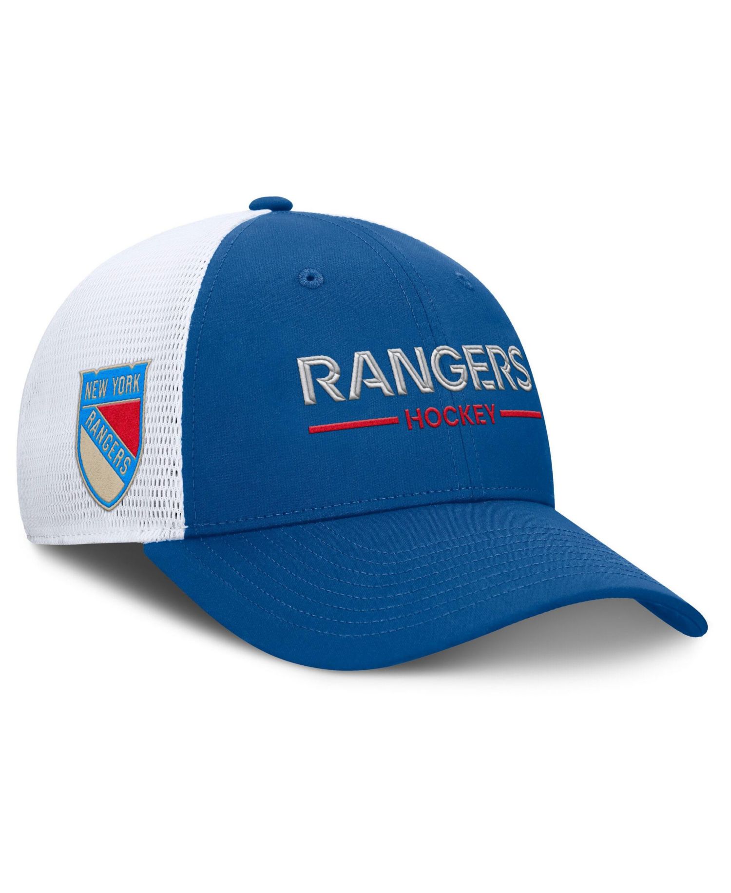 Men's Blue/White New York Rangers Centennial Authentic Pro Structured Trucker Adjustable Hat