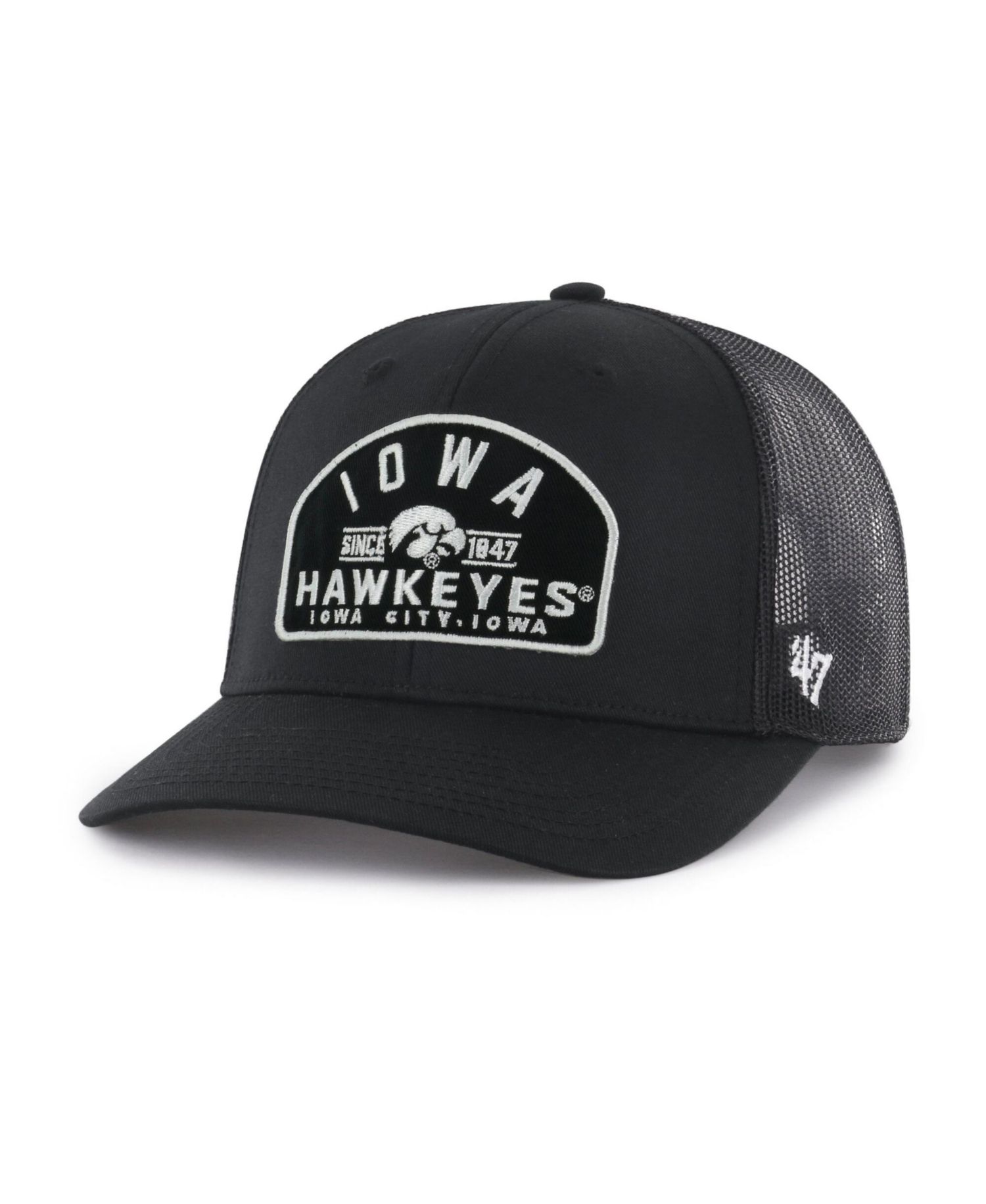 Men's '47 Black Iowa Hawkeyes Leland Trucker Adjustable Hat
