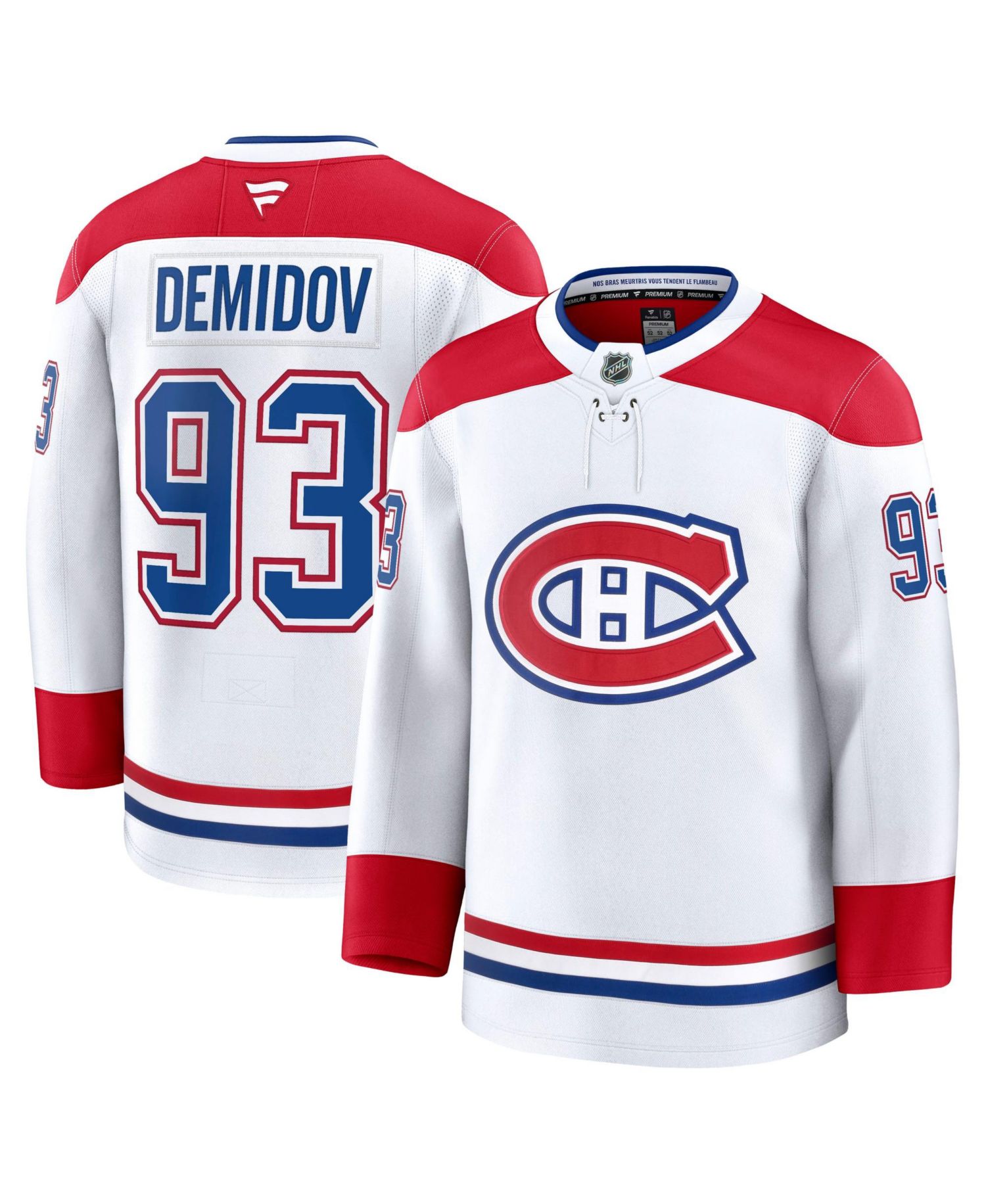 Men's Ivan Demidov White Montreal Canadiens Away Premium Jersey